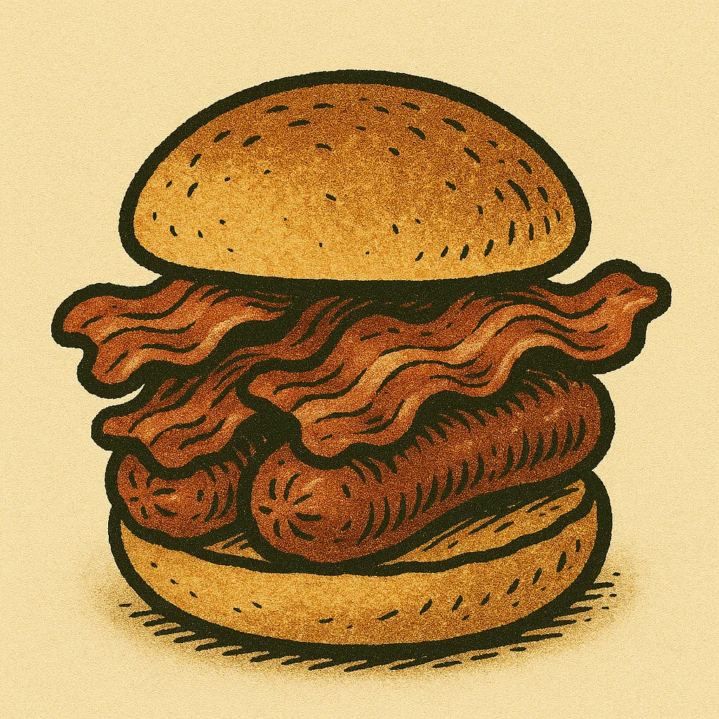 Bacon and Sausage Bap