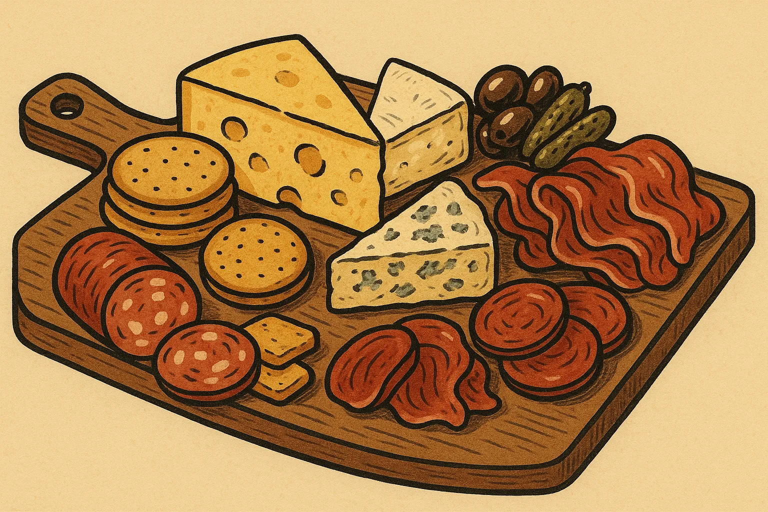 Cheese selection with fruit